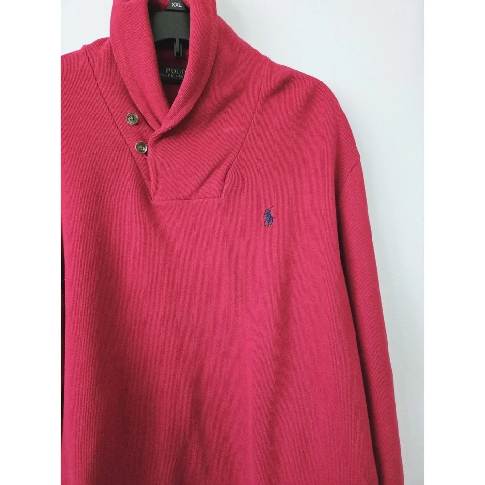 Polo Ralph Lauren Sweater Red Pullover Cotton Men's Large